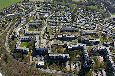 Aerial view, apartment houses, Hustadtring street, Bochum, Ruhr area, North Rhine-Westphalia, Germany, Europe