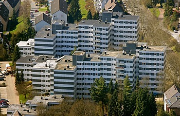 Aerial view, apartment buildings, social housing, Ennepetal, Ruhr area, North Rhine-Westphalia, Germany, Europe