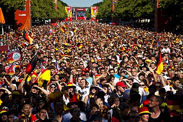 Fans at the eight final match of the Football World Cup 2010 on the Berlin fan mile, Berlin, Germany, Europe