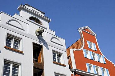 Gabled houses in Wismar, Mecklenburg-Western Pomerania, Germany, Europe