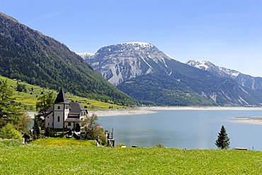 Endkopf, 2627 m, above Lake Reschen reservoir, Vinschgau, Val Venosta, South Tyrol, Italy, Europe