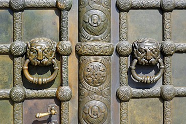 Portal, Russian Memorial Church, Leipzig, Saxony, Germany, Europe