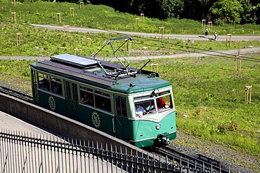 Cog railway to Mt. Drachenfels, Koenigswinter, Rhineland, North Rhine-Westphalia, Germany, Europe