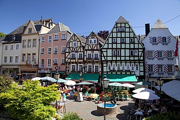 Down town, half-timbered houses, Linz am Rhein, Rhineland, Rhineland-Palatinate, Germany, Europe