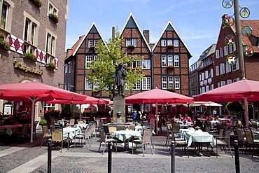 Kiepenkerl restaurant, Spiekerhof square, Muenster, Muensterland, North Rhine-Westphalia, Germany, Europe