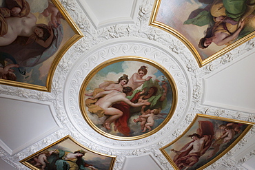 Entrance ceiling painting, Royal Academy of Arts, Burlington House, Piccadilly, London, England, United Kingdom, Europe