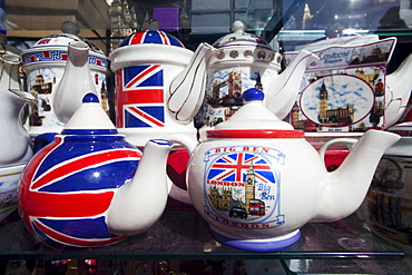 Souvenir teapots, London, England, United Kingdom, Europe