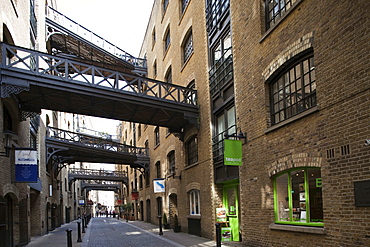 Shad Thames shops and apartments, Southwark, London, England, United Kingdom, Europe