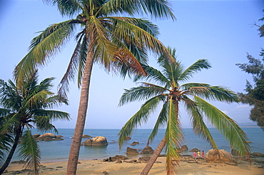 Beach scene at Tianya-Haijiao Tourist Zone, Sanya, Hainan Island, China, Asia