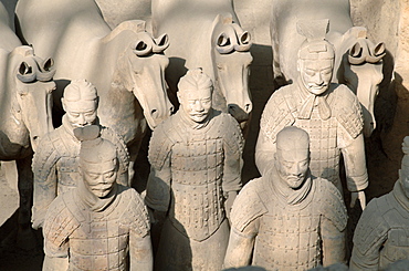 Terracotta Warriors, Terracotta Army, life sized warriors and horses dating from the Qin Dynasty, UNESCO World Heritage Site, Xian, Shaanxi Province, China, Asia