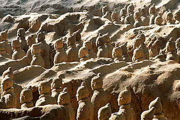 Terracotta Warriors, Terracotta Army, life sized warriors in battle formation, dating from the Qin Dynasty, UNESCO World Heritage Site, Xian, Shaanxi Province, China, Asia