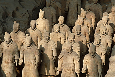 Terracotta Warriors, Terracotta Army, life sized warriors in battle formation, dating from the Qin Dynasty, UNESCO World Heritage Site, Xian, Shaanxi Province, China, Asia