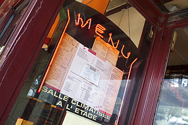 Restaurant menu, Paris, France, Europe