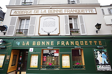 Restaurant facade, Montmartre, Paris, France, Europe