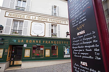 Restaurant facade, Montmartre, Paris, France, Europe