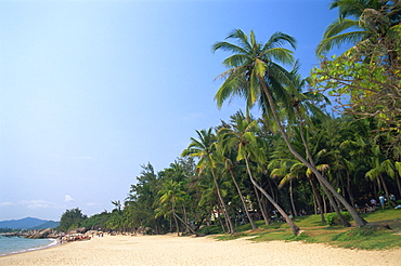 Beach scene at Tianya-Haijiao Tourist Zone, Sanya, Hainan Island, China, Asia