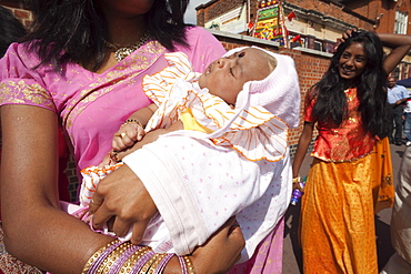 Indian mother and baby, London, England, United Kingdom, Europe