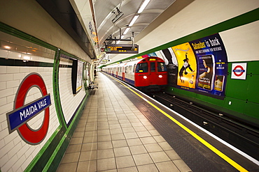 Maida Vale Underground station platform, London, England, United Kingdom, Europe