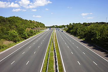 Empty motorway, Wales, United Kingdom, Europe