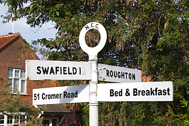 Bed and Breakfast sign, Norfolk, England, United Kingdom, Europe