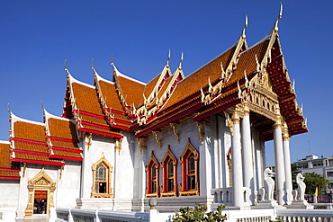 The Marble Temple (Wat Benchamabophit), Bangkok, Thailand, Southeast Asia, Asia