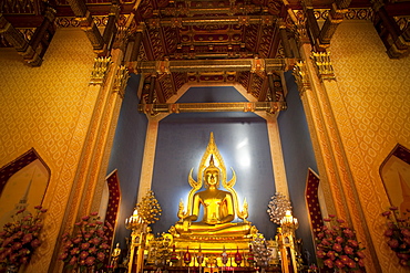 Statue of the Buddha, Marble Temple (Wat Benchamabophit), Bangkok, Thailand, Southeast Asia, Asia