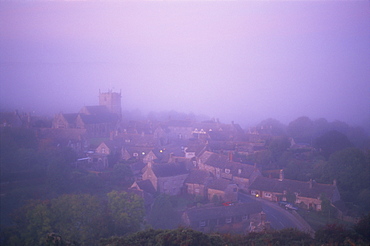 Village of Corfe seen from the Castle, Dorset, England, United Kingdom, Europe