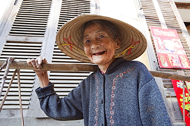 Portrait of elderly woman, Hoi An, Vietnam, Indochina, Southeast Asia, Asia