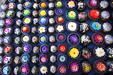 Carved soap vendor and display, Sunday Street Market, Chiang Mai, Thailand, Southeast Asia, Asia