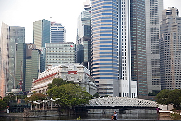 Singapore River and city offices, Singapore, Southeast Asia, Asia