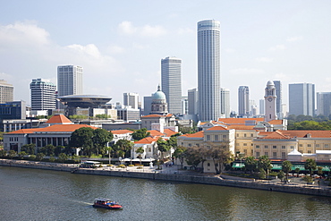 Singapore River and city skyline, Singapore, Southeast Asia, Asia