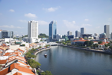 Singapore River and city skyline, Singapore, Southeast Asia, Asia