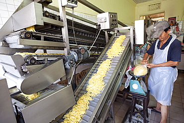 Noodle making machine, Chinatown, Singapore, Southeast Asia, Asia