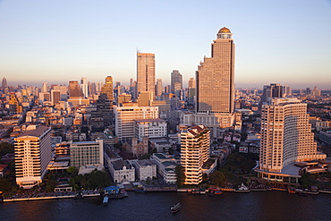 City skyline and Chao Phraya River, Bangkok, Thailand, Southeast Asia, Asia