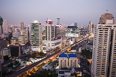 Silom Area skyline, Bangkok, Thailand, Southeast Asia, Asia