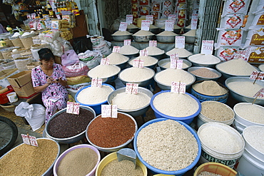 Rice shop, Ben Thanh Market, Ho Chi Minh City, Vietnam, Southeast Asia, Asia