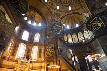 Interior of Hagia Sophia, UNESCO World Heritage Site, Istanbul, Turkey, Europe