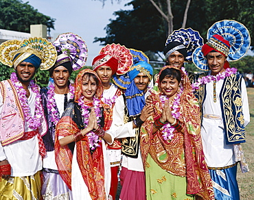 People dressed in traditional costume, Republic Day Parade,  Jaipur, Rajasthan, India, Asia