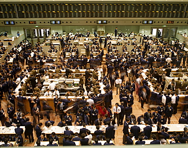 Trading Floor of the Tokyo Stock Exchange, Tokyo, Honshu, Japan, Asia