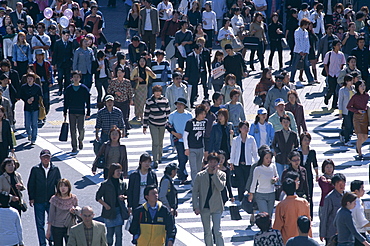 Crowd of pedestrians, Shibuya, Tokyo, Honshu, Japan, Asia