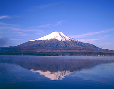 Mount Fuji and Lake Yamanaka, Honshu, Japan, Asia