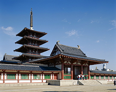 Pagoda, Shitennoji Temple, Osaka, Honshu, Japan, Asia