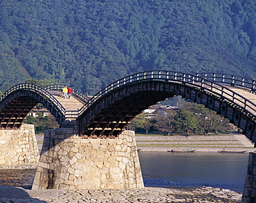 Brocade Sash Bridge (Kintaikyo Bridge), Iwakuni, Honshu, Japan, Asia