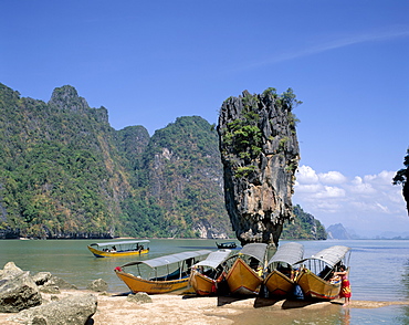 Phangnga Bay, James Bond Island (Ko Khao Phing Kan), Phuket, Thailand, Southeast Asia, Asia