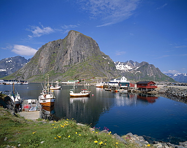 Fishing boats, Hamnoy, Lofoten Islands, Norway, Scandinavia, Europe