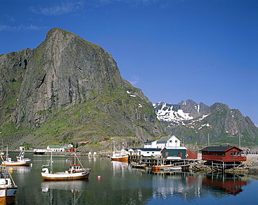 Fishing boats, Hamnoy, Lofoten Islands, Norway, Scandinavia, Europe