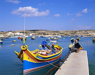 Fishing boats, Marsaxlokk, Malta, Mediterranean, Europe