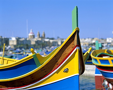 Fishing boats, Marsaxlokk, Malta, Mediterranean, Europe