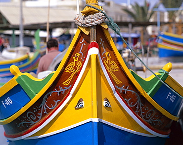 Fishing boats, Marsaxlokk, Malta, Mediterranean, Europe