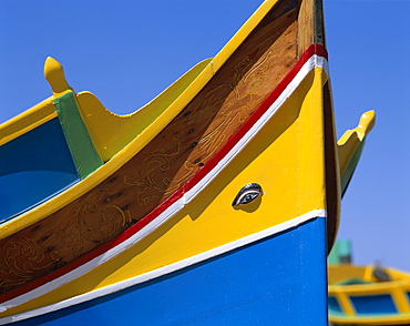 Fishing boats, Marsaxlokk, Malta, Mediterranean, Europe